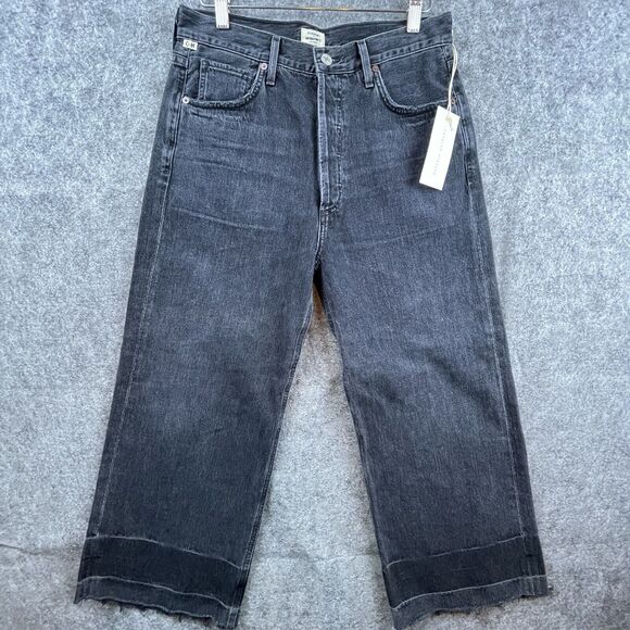 Citizens of Humanity Jeans Womens 29 Black Sacha High Rise Wide Leg Too Late - Picture 1 of 10